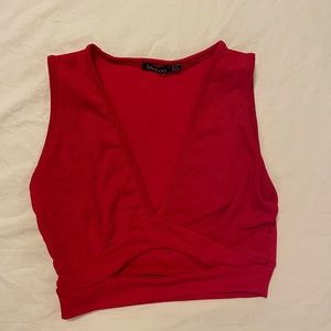 Red Cutout Crop Top